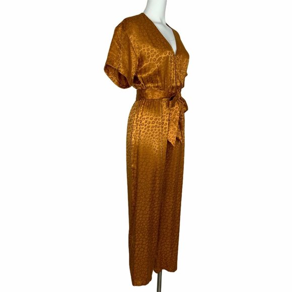 Joie Tau Jumpsuit XS Copper Belted Leopard Design - Picture 2 of 13